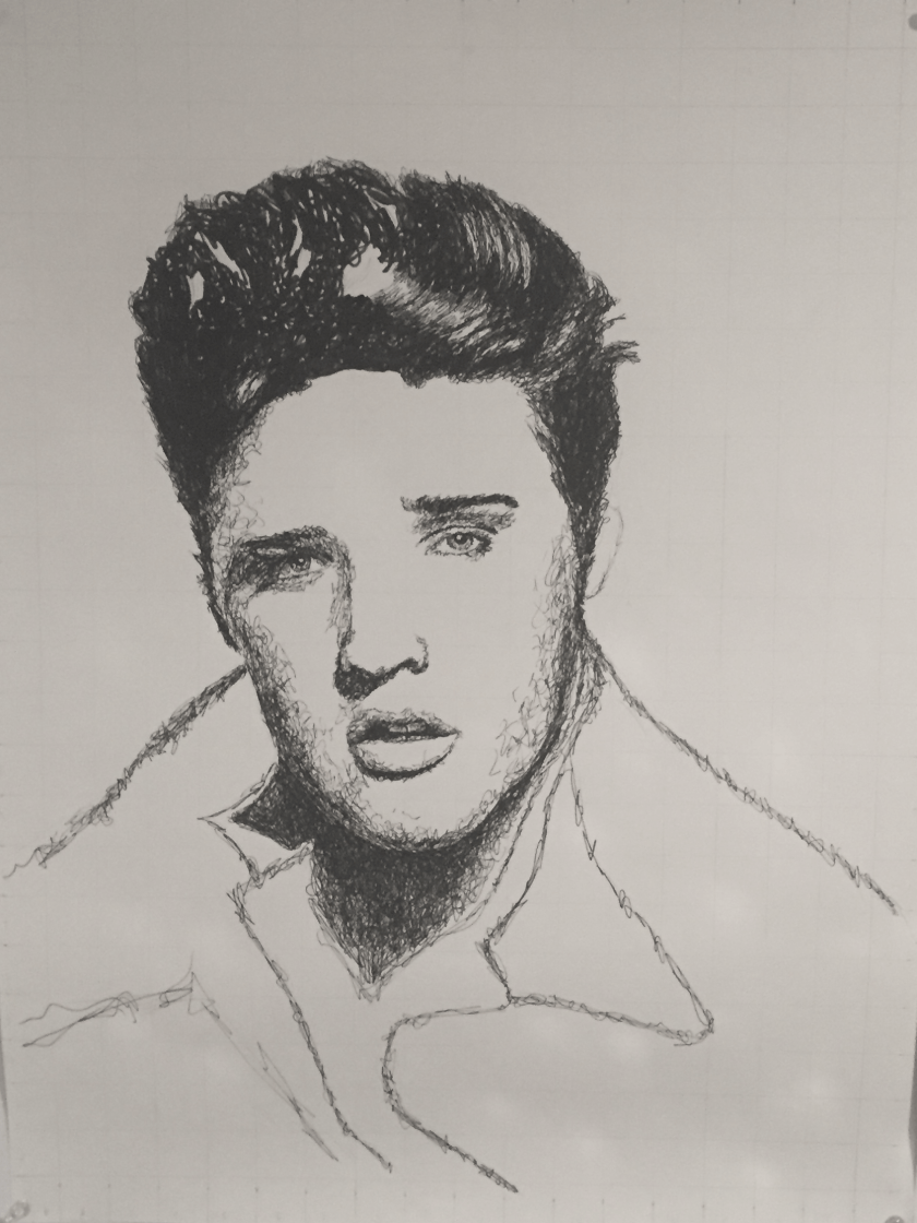 "Elvis" Ink Pen Portrait